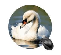 Gaming Mouse Pad Waterproof Mouse Mat Non-Slip Rubber Base Washable Personalized Cute Little Swan Computer Mouse Pads for Laptop Computer Desk Accessories Aesthetic Office Home Travel - Round