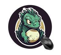 Gaming Mouse Pad Waterproof Mouse Mat Non-slip Rubber Base Washable Personalized Little Green Dragon's Egg Computer Mouse Pads for Laptop Computer Desk Accessories Aesthetic Office Home Travel - Round