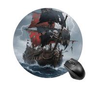 Gaming Mouse Pad Waterproof Mouse Mat Non-Slip Rubber Base Washable Personalized Pirate Ship at Sea Computer Mouse Pads for Laptop Computer Desk Accessories Aesthetic Office Home Travel - Round