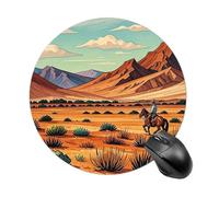 Gaming Mouse Pad Waterproof Mouse Mat Non-slip Rubber Base Washable Personalized Riding Horses in Wild West Computer Mouse Pads for Laptop Computer Desk Accessories Aesthetic Office Home Travel - Roun