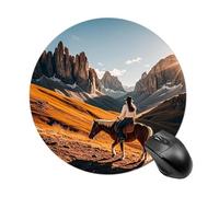 Gaming Mouse Pad Waterproof Mouse Mat Non-slip Rubber Base Washable Personalized Rocky Mountain View Cowboy Horseback Riding Computer Mouse Pads for Laptop Computer Desk Accessories Aesthetic Office H