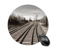 Gaming Mouse Pad Waterproof Mouse Mat Non-Slip Rubber Base Washable Personalized Train Track Computer Mouse Pads for Laptop Computer Desk Accessories Aesthetic Office Home Travel - Round