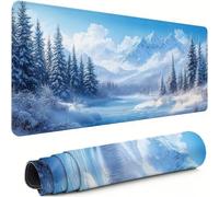 Gaming Mouse Pad White Extended Mouse Mat 1000x500x3mm Non-Slip Desk Mat Large, Soft Smooth Surface, Keyboard Pad Snow Mountain Improved Precision and Speed for Office Gifts for PC Gamers xg-405