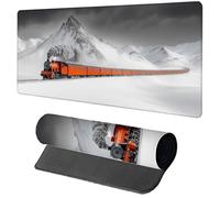 Gaming Mouse Pad White Mouse Mat 1600x800x3mm, Train Mousemat with Stitched Edge Design, Waterproof Surface XXL Extended Desk Pad Large for Office and Home PC Gaming Desk Accessories, Gifts S-4054