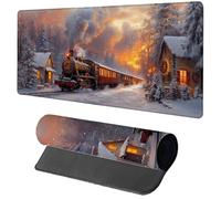 Gaming Mouse Pad White Mouse Mat 900x400x3mm, Train Mousemat with Stitched Edge Design, Waterproof Surface XXL Extended Desk Pad Large for Office and Home PC Gaming Desk Accessories, Gifts O-7915