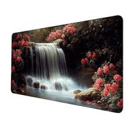 Gaming Mouse Pad White Mouse Mat Fall Desk Mat Large 800 x 300 x 3 mm, Waterproof Mousepad with Stitched Edge, Anti-Slip Rubber Base Desk Pad Computer Accessories for PC, Office/Gaming -hjw2506ZZ