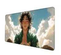 Gaming Mouse Pad White Mouse Mat Male God Desk Mat Large 80 x 30 cm, Waterproof Mousepad with Stitched Edge, Anti-Slip Rubber Base Desk Pad Computer Accessories for PC, Laptop Office/Gaming -hjw2506Z7