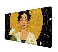 Gaming Mouse Pad White Mouse Mat Zen Desk Mat Large 60 x 30 cm, Waterproof Mousepad with Stitched Edge, Anti-Slip Rubber Base Desk Pad Computer Accessories for PC, Laptop Office/Gaming -hjw250699