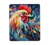Gaming Mouse Pad with Non-Slip Rubber Base Mouse Mat with Stitched Edge Art Colorful Chicken Mousepad for Wireless Mouse Desk Mat for Computer Laptop Home Office