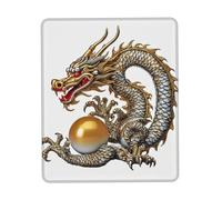 Gaming Mouse Pad with Non-Slip Rubber Base Mouse Mat with Stitched Edge Chinese Dragon with Pearl Mousepad for Wireless Mouse Desk Mat for Computer Laptop Home Office