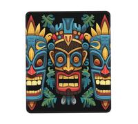 Gaming Mouse Pad with Non-Slip Rubber Base Mouse Mat with Stitched Edge Colorful Tiki mask Pattern Mousepad for Wireless Mouse Desk Mat for Computer Laptop Home Office