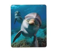 Gaming Mouse Pad with Non-Slip Rubber Base Mouse Mat with Stitched Edge Funny Dolphin Looking at You Mousepad for Wireless Mouse Desk Mat for Computer Laptop Home Office