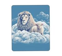 Gaming Mouse Pad with Non-Slip Rubber Base Mouse Mat with Stitched Edge Lamb with A Lion On The Clouds Mousepad for Wireless Mouse Desk Mat for Computer Laptop Home Office