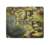 Gaming Mouse Pad with Non-Slip Rubber Base Mouse Mat with Stitched Edge Middle Earth Map Mousepad for Wireless Mouse Desk Mat for Computer Laptop Home Office