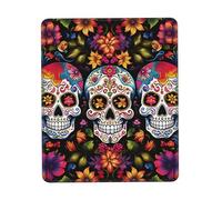 Gaming Mouse Pad with Non-Slip Rubber Base Mousepad Ultra-Smooth Comfortable Mouse Mat Washable Mousepads Colorful Flower Skulls Desk Mat Wristing Pad for Office Desk Accessories 10 x 12 inch