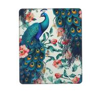 Gaming Mouse Pad with Non-Slip Rubber Base Mousepad Ultra-Smooth Comfortable Mouse Mat Washable Mousepads Beautiful Peacock Flowers Desk Mat Wristing Pad for Office Desk Accessories 10 x 12 inch