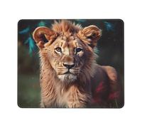 Gaming Mouse Pad with Non-Slip Rubber Base Mousepad Ultra-Smooth Comfortable Mouse Mat Washable Mousepads Art Lion Desk Mat Wristing Pad for Office Desk Accessories 7.9 x 9.5 in