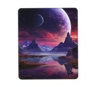 Gaming Mouse Pad with Non-Slip Rubber Base Mousepad Ultra-Smooth Comfortable Mouse Mat Washable Mousepads Purple Sky Planet Desk Mat Wristing Pad for Office Desk Accessories 7 x 8.6 in