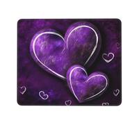 Gaming Mouse Pad with Non-Slip Rubber Base Mousepad Ultra-Smooth Comfortable Mouse Mat Washable Mousepads Purple Hearts Desk Mat Wristing Pad for Office Desk Accessories 7 x 8.6 in