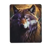 Gaming Mouse Pad with Non-Slip Rubber Base Mousepad Ultra-Smooth Comfortable Mouse Mat Washable Mousepads Wolves and Dream Catchers Desk Mat Wristing Pad for Office Desk Accessories 7 x 8.6 in