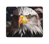Gaming Mouse Pad with Non-Slip Rubber Base Mousepad Ultra-Smooth Comfortable Mouse Mat Washable Mousepads America Flag and Eagle Desk Mat Wristing Pad for Office Desk Accessories 8.3 x 10.3 in