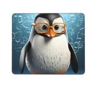 Gaming Mouse Pad with Non-Slip Rubber Base Mousepad Ultra-Smooth Comfortable Mouse Mat Washable Mousepads Penguin with Glasses Desk Mat Wristing Pad for Office Desk Accessories 7.9 x 9.5 in