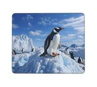 Gaming Mouse Pad with Non-Slip Rubber Base Mousepad Ultra-Smooth Comfortable Mouse Mat Washable Mousepads Snow Mountain Penguin Desk Mat Wristing Pad for Office Desk Accessories 7.9 x 9.5 in