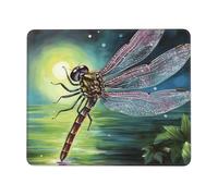 Gaming Mouse Pad with Non-Slip Rubber Base Mousepad Ultra-Smooth Comfortable Mouse Mat Washable Mousepads Dragonfly Painting Desk Mat Wristing Pad for Office Desk Accessories 7 x 8.6 in