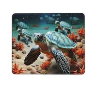 Gaming Mouse Pad with Non-Slip Rubber Base Mousepad Ultra-Smooth Comfortable Mouse Mat Washable Mousepads Turtle Starfish Desk Mat Wristing Pad for Office Desk Accessories 7.9 x 9.5 in