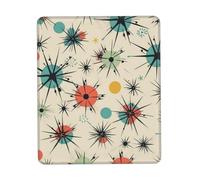 Gaming Mouse Pad with Non-Slip Rubber Base Mousepad Ultra-Smooth Comfortable Mouse Mat Washable Mousepads Atomic Stars Retro Pattern Desk Mat Wristing Pad for Office Desk Accessories 7 x 8.6 in
