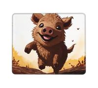 Gaming Mouse Pad with Non-Slip Rubber Base Mousepad Ultra-Smooth Comfortable Mouse Mat Washable Mousepads Jumping Boar Animation Desk Mat Wristing Pad for Office Desk Accessories 7 x 8.6 in