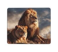 Gaming Mouse Pad with Non-Slip Rubber Base Mousepad Ultra-Smooth Comfortable Mouse Mat Washable Mousepads Two Lions Desk Mat Wristing Pad for Office Desk Accessories 7 x 8.6 in