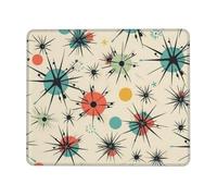 Gaming Mouse Pad with Non-Slip Rubber Base Mousepad Ultra-Smooth Comfortable Mouse Mat Washable Mousepads Atomic Stars Retro Pattern Desk Mat Wristing Pad for Office Desk Accessories 10 x 12 inch