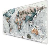 Gaming Mouse Pad World Map Mouse Mat Large XXL 100 x 50cm Map Desk Mat Large, Waterproof, Non-Slip, Improved Precision and Speed, PC, Computer, Home Office Gaming Desk Accessories for Men tb1-3856