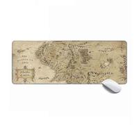Gaming Mouse Pad XL,Extended Large Mouse Mat Desk Pad 31.5x11.8x0.12IN,Stitched Edges Non Slip Mousepad for Computer,Office,Keyboard and Laptop-Middle Earth Map (F, 80 * 30CM)