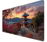 Gaming Mouse Pad XXL 1000x500mm Red Mouse Pad Japan Desk Mat Large, Non-Slip Rubber Base with Stitched Edges Computer Keyboard Mat, Desk Accessories for Men, Laptop, Home, Office, Decor Gifts s1302