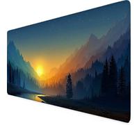 Gaming Mouse Pad XXL 1000x500mm Yellow Mouse Pad Sunset Desk Mat Large, Non-Slip Rubber Base with Stitched Edges Computer Keyboard Mat, Desk Accessories for Men, PC, Laptop, Home, Office, Gifts u4655