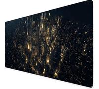 Gaming Mouse Pad XXL 1200x600mm Black Mouse Pad City Desk Mat Large, Non-Slip Rubber Base with Stitched Edges Computer Keyboard Mat, Desk Accessories for Men, PC, Laptop, Home, Office, Gifts i2395