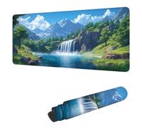 Gaming Mouse Pad XXL 23.6 x 11.8 inch, Large Mouse Mat Blue Extended Desk Mat, Keyboard Mousepad Fall, with Stitched Edge Mousepad, Perfect for Gaming & Office Accessories, Gifts for Women H-5880