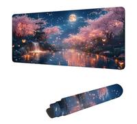 Gaming Mouse Pad XXL 23.6 x 11.8 inch, Large Mouse Mat Cherry Blossoms Extended Desk Mat, Keyboard Mousepad Fall, with Stitched Edge Mousepad, Perfect for Gaming & Office Accessories, Gifts H-5925