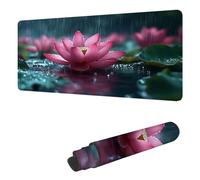 Gaming Mouse Pad XXL 23.6 x 11.8 inch, Large Mouse Mat Lake Extended Desk Mat, Keyboard Mousepad Lotus, with Stitched Edge Mousepad, Perfect for Gaming & Office Accessories, Gifts for Women H-8904