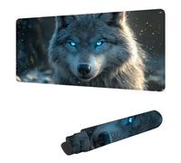 Gaming Mouse Pad XXL 23.6 x 11.8 inch, Large Mouse Mat Wolf Extended Desk Mat, Keyboard Mousepad Animal, with Stitched Edge Mousepad, Perfect for Gaming & Office Accessories, Gifts for Women H-4719