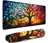 Gaming Mouse Pad XXL 23.6 x 11.8 inch, Large Mouse MatColor Extended Desk Mat, Keyboard Mousepad Tree Of Life, with Anti-Slip Rubber Base Stitched Edges Desk Pad for Home Office Decor, Gifts C-3468