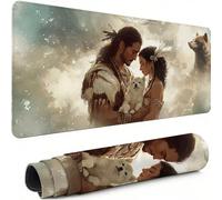 Gaming Mouse Pad XXL 23.6 x 11.8 inch, Large Mouse MatCouples Extended Desk Mat, Keyboard Mousepad Bear, with Anti-Slip Rubber Base Stitched Edges Desk Pad for Home Office Decor, Gifts Women C-3069