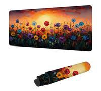 Gaming Mouse Pad XXL 23.6x11.8 inch, Large Mouse Mat Abstract Extended Desk Mat, Keyboard Mousepad Flower, with Stitched Edge Mousepad, Perfect for Gaming & Office Accessories, Gifts for Women H-2505