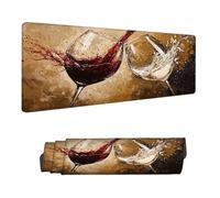 Gaming Mouse Pad XXL 35.4 x 11.8 inch, Large Mouse Mat Retro Office Desk Accessories, Extended Desk Mat with Anti-Slip Rubber Base Stitched Edges Keyboard Mousepad for Home Office Decor, Wine H-10991