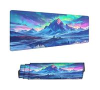 Gaming Mouse Pad XXL 39.4 x 19.7 inch, Large Mouse Mat Aurora Office Desk Accessories, Desk Mat with Anti-Slip Rubber Base Stitched Edges Keyboard Mousepad for Home Office Decor, Snow Mountain H-5807