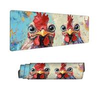Gaming Mouse Pad XXL 39.4 x 19.7 inch, Large Mouse Mat Color Office Desk Accessories, Extended Desk Mat with Anti-Slip Rubber Base Stitched Edges Keyboard Mousepad for Home Office Decor, Chicken H-893