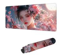 Gaming Mouse Pad XXL 39.4 x 19.7 inch, Large Mouse Mat Japan Extended Desk Mat, Keyboard Mousepad Woman, with Stitched Edge Mousepad, Perfect for Gaming & Office Accessories, Gifts for Women H-4002