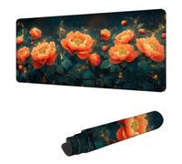 Gaming Mouse Pad XXL 39.4 x 19.7 inch, Large Mouse Mat Peony Extended Desk Mat, Keyboard Mousepad Flower, with Stitched Edge Mousepad, Perfect for Gaming & Office Accessories, Gifts for Women H-105